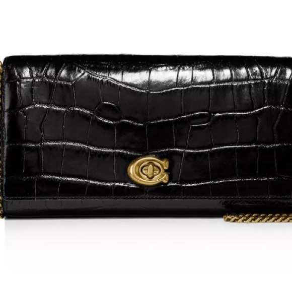 COACH Turnlock Clutch in Embossed Leather - Picture 5 of 5